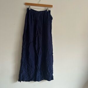 Elegant Navy Blue Loose Pants